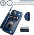ONETOP Wallet Case for iPhone 12 and iPhone 12 Pro, PU Leather Kickstand with Card Holder, Shockproof Cover, Blue