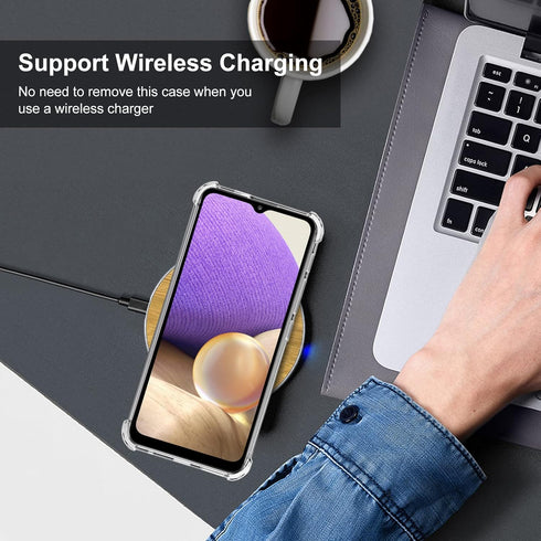 Yiakeng Galaxy A32 5G Case with Screen Protector, Crystal Clear Slim Soft Silicone Cover for Samsung Galaxy A32