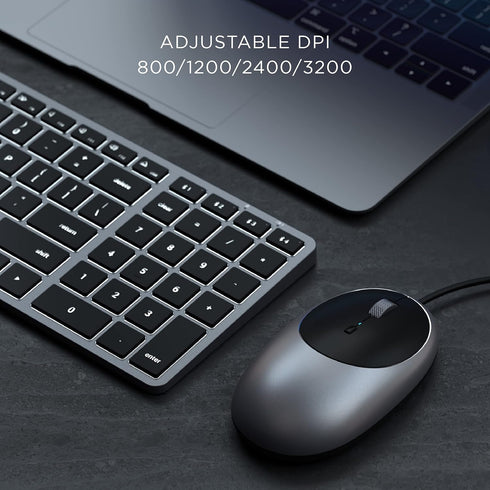 Satechi Aluminum C1 USB-C Wired Mouse for M2/M1 MacBook Pro/Air, iPad Pro/Air, Mac Mini, iMac M1