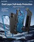 FNTCASE 17 6.3 inch-Blue for iPhone Phone Case: Military Grade Rugged Cell Phone Cover with Kickstand & Holster |