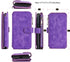 MODOS LOGICOS Detachable Wallet Folio Compatible with iPhone 12 Mini, Purple PU Leather Purse with Zipper