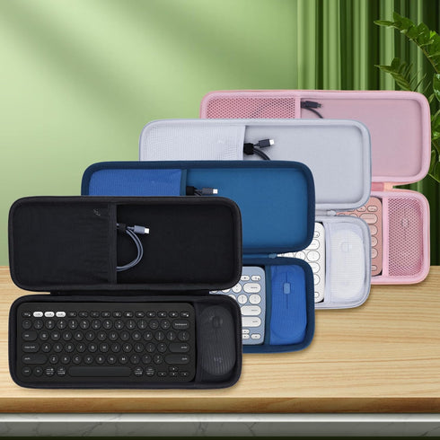 Hard Carry Case for Logitech Pebble Keys 2 Combo K380s K380 Wireless Keyboard + M350 Pebble Mouse (Black Case)