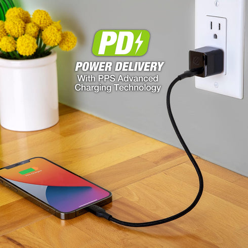 Scosche HPDC30M Powervolt 30W USB Type-C Wall Charger, Fast Charging Compatible with Power Delivery 3.0, 2.0, Black