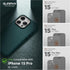 SURPHY Designed for iPhone 15 Pro Leather Case with Screen Protector Compatible with MagSafe, Faux Leather Case (Metallic Buttons & Microfiber Lining) for 15 Pro 6.1 inch 2023, Forest Green