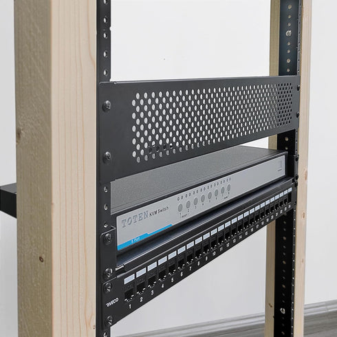 RIVECO 2U Vertical Rack Rails Kit - Heavy Duty Server Rack Mount Rails 2 PCS Black