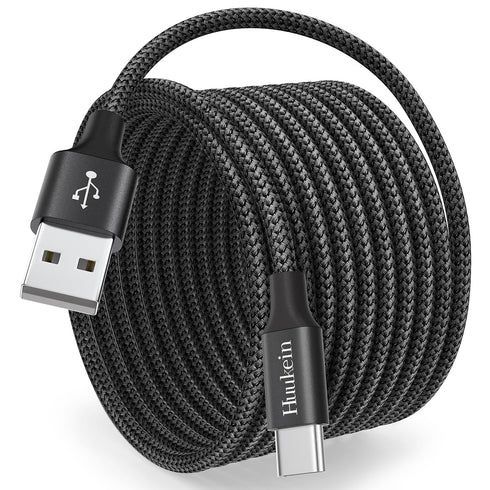 Black USB C Charger Cable 10 ft, Long USB A to USB C Cable Fast Charging Cord Braided Compatible with iPhone 15 Pro Max