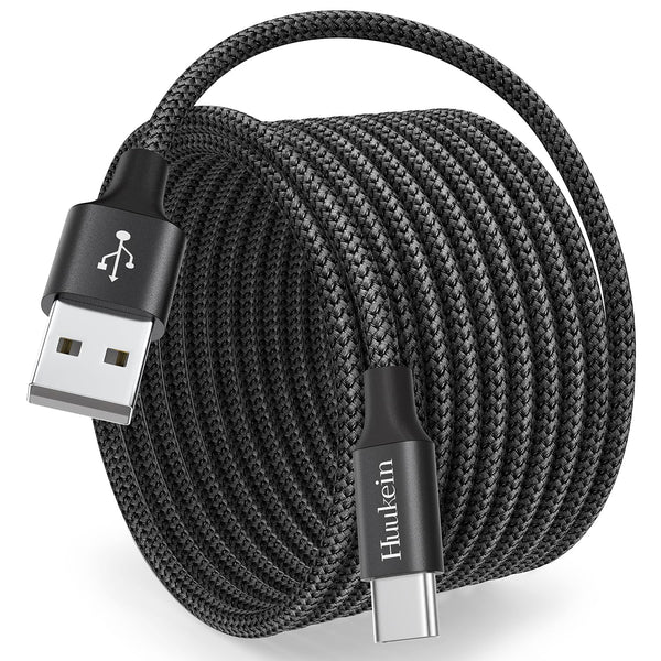 Black USB C Charger Cable 10 ft, Long USB A to USB C Cable Fast Charging Cord Braided Compatible with iPhone 15 Pro Max