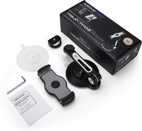 AboveTEK iPad Suction Mount, Phone Tablet Stand Holder with Suction Cup for 4"-11" Tablet/Phone/iPad Mini/Air (Black)
