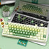 PBT Keycaps 133 Keys Gradient Green Keycaps, Dye Sublimation Cute Anime Keycaps XDA Profile for Mechanical Keyboards