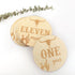 LINLULU Set, Wooden Western Baby Monthly Milestone Cards - Cow Monthly Milestone Marker Newborn Photography Props