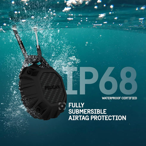 Pelican Marine AirTag Holder, Waterproof AirTag Keychain with Carabiner Clip, Impact Resistant Protective Apple Air Tag