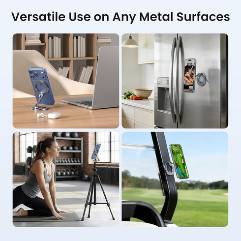Itramax Stand,360 17 16 15 14 13 12 Magnetic Phone Holder for Gym,Double Ring Magnetic Gym Phone Adjustable Cell-Phone