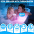 FluSing 3 1 IP68 in Floating Pool Speaker with Digital Thermometer,Bluetooth Pool Speaker with Colorful Lights,TWS