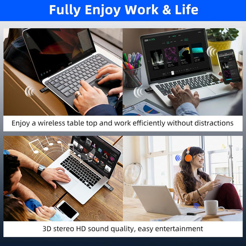 Smof USB Bluetooth Audio Adapter with USB C Conversion for PS5, PS4, Switch, Mac, aptX Low Latency