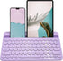 Macally Small Wireless Bluetooth Keyboard for Tablet and Phone, Rechargeable 78 Key iPad Keyboard with Stand - Purple
