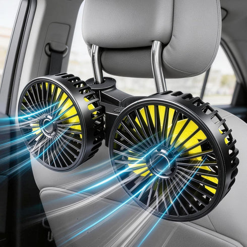Poraxy Car Fans for Backseat Kids, Dual Head Car Fans that Blow