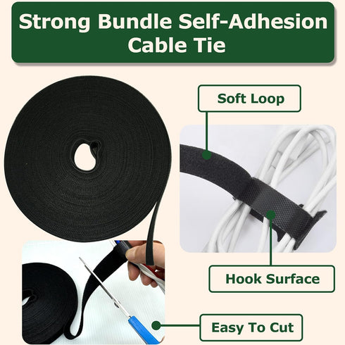 ECOHomes 3/4 Inch x 30 FT Cable Ties Wrap, Double Sided Hook and Loop Straps for Cable & Cord Management