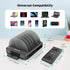 Vertical Laptop Stand for Desk, Adjustable Multi-Device Organizer with 6 Dividers, Removable Phone Stand, Black