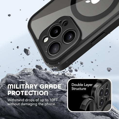 TIESZEN iPhone 15 Pro Max Case: Dustproof, MagSafe Compatible, 9H Tempered Glass & Privacy Screen Protectors, Upgraded