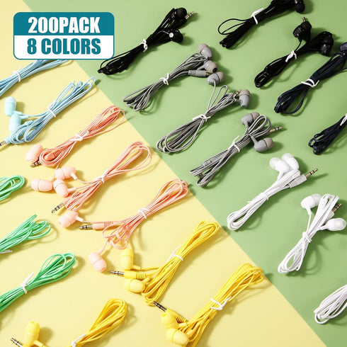 Macarrie 20 Pack Kids Earbuds - Wired 3.5mm In-Ear Headphones for School, Classroom, Gifts (Multicolor)
