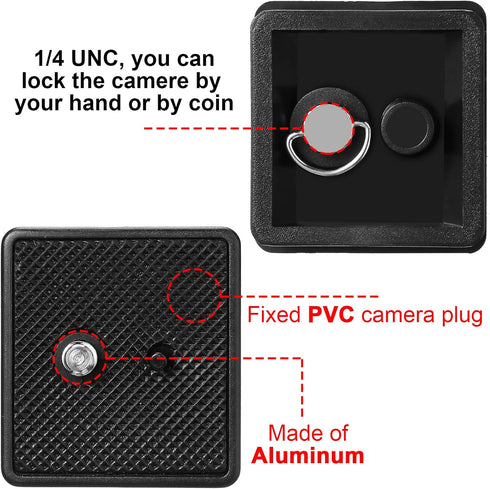 TOODOO 2 Pieces 41mm QR Release Plate for Camera Tripod Ball Head, Compatible with Ambico V0552 V0554, Sunpak 7500 Pro