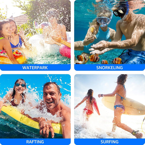 Universal Waterproof Phone Case with Inside Card Pack, Beach Bag for iPhone 15 14 13 Pro Max up to 8.3 , 2 Pack-Black &