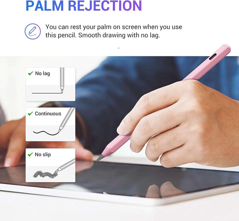 Tilt Sensitivity Palm Rejection Stylus Pen for Apple iPad (2018 and After) 6/7/8/9/10th Gen, Pro 11/12.9 inch