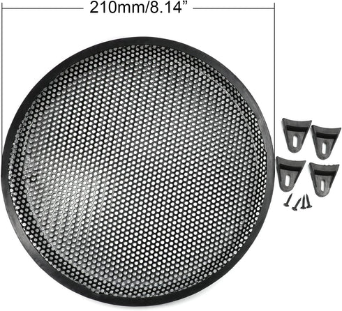 Fielect 8 Inch Speaker Grill Cover Mesh - SubWoofer Grill Speaker Covers, Waffle Grill Cover Guard Protector, Black