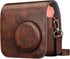 Fintie Protective Case for Fujifilm Instax Mini 7+, Premium Vegan Leather Bag Cover with Adjustable Strap, Vintage Brown
