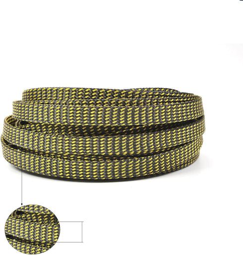Othmro 5m/16.4ft PET Expandable Braid Cable Sleeving, Flexible Wire Mesh Sleeve Black Gold for TV Audio PC Cords