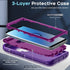 LeYi Purple Case for Samsung S9, 3 in 1 Full Body Shockproof Rubber Dustproof Rugged Protection Phone Cover