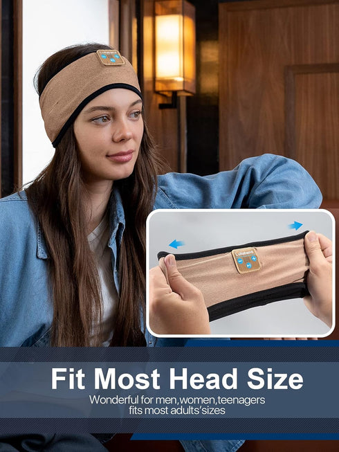 Sleep Headphones Bluetooth Headband, Wireless Music Sleeping Mask Earphones for Side Sleepers, Tech Gadgets