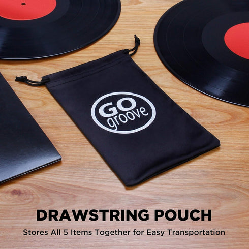 6-in-1 GOgroove Vinyl Record Cleaner Kit - Velvet Record Brush for Turntable Player, Silicone Roller, Stylus Brush
