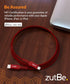 Shield USB-C to Lightning Cable 6ft Red, Braided Kevlar for iPhone 14 13 12 11 Pro/Pro Max, iPad, AirPods (MFI