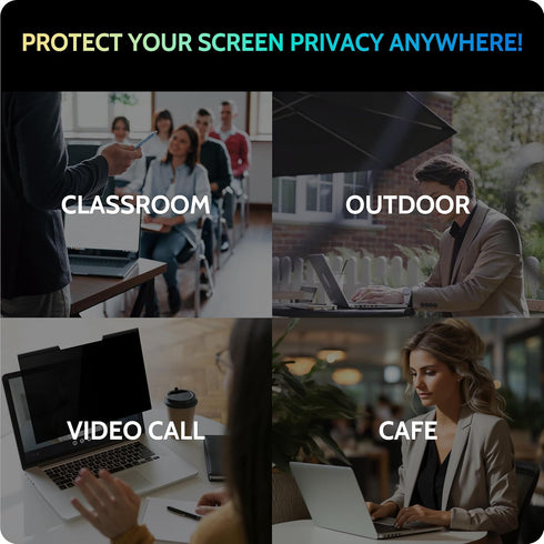 14 inch 16:9 14" Peslv Magnetic Laptop Privacy Screen for Computer Monitor, Removable Anti Glare Protector Blue Light