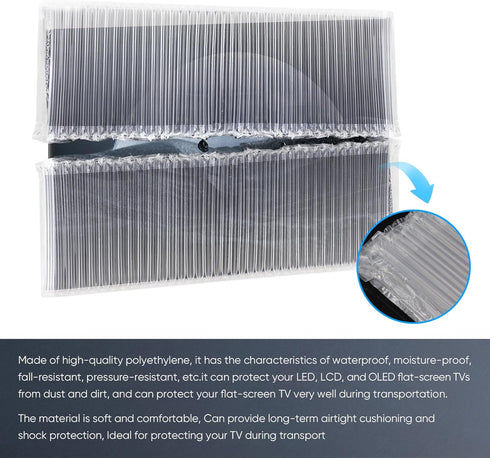 Flat Screen TV Protective Cover, Inflatable Bubble Column Fits Up to 62''W x 36''H TV for Moving or Storing