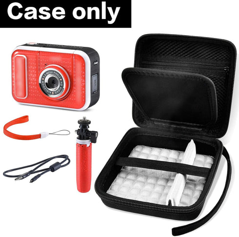 Kid Toy Camera Case for VTech Kidizoom Creator Cam Video Camera, Hard Travel Carrying Storage with Accessories Pocket - Black