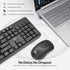 Rii RK209 2.4G 5000 Wireless Keyboard and Mouse, Full-Sized Quiet Wireless Ergonomic Keyboard,Quiet Typing