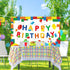 chiazllta 71 43 Building Blocks Happy Birthday Banner Colorful Blocks Birthday Party Decorations Backdrop Photography