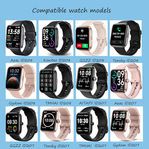 SKG V7 Pro Band Compatible, Lamshaw Soft Silicone Sport Replacement Straps for SKG V7 Pro/ID208BT 1.7" Smart Watch