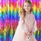 2 Packs Rainbow Party Decorations, Rainbow Foil Fringe Curtain, Neon Backdrop, Metallic Tinsel Photo Booth Props