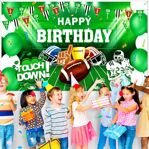 Football Birthday Party Decorations, Super Game Backdrop Banner for Football Bowl Theme Party Supplies