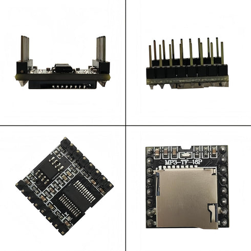 Yuuhseel 5PCS 16P MP3 Support TF Card Mini Player Module Audio Voice Music Module Compatible with DFPlayer Code