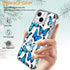LUHOURI Case for iPhone 13 Mini - Crystal Acrylic Clear with Screen Protector, Slim Fit Floral Blue Butterflies