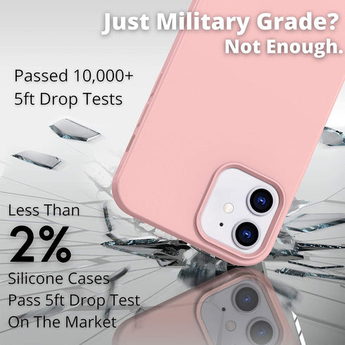 IceSword iPhone 12 Mini Case Pink Sand, Thin Liquid Silicone, Soft Silk Microfiber Cloth, Shockproof, 5.4"