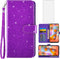 Asuwish Phone Case for Samsung Galaxy A11/M11 | Tempered Glass Screen Protector, Glitter Wallet Cover, Card Holder