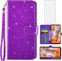 Asuwish Phone Case for Samsung Galaxy A11/M11 | Tempered Glass Screen Protector, Glitter Wallet Cover, Card Holder
