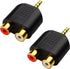 CERRXIAN LEMENG Gold Plated 3.5mm Stereo to 2-RCA Male to Female Adapter, Audio Splitter, Dual RCA Jack