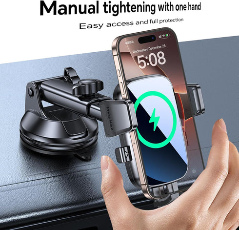 Kaistyle Wireless Car ChargerOne Hand Manual Clamping Fast Wireless Charger for Car Phone Holder Mount Charger Phone