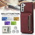 Asuwish Phone Case for Samsung Galaxy S21 5G 6.2 inch Wine Red Wallet Cover with Tempered Glass Protector & PU Leather